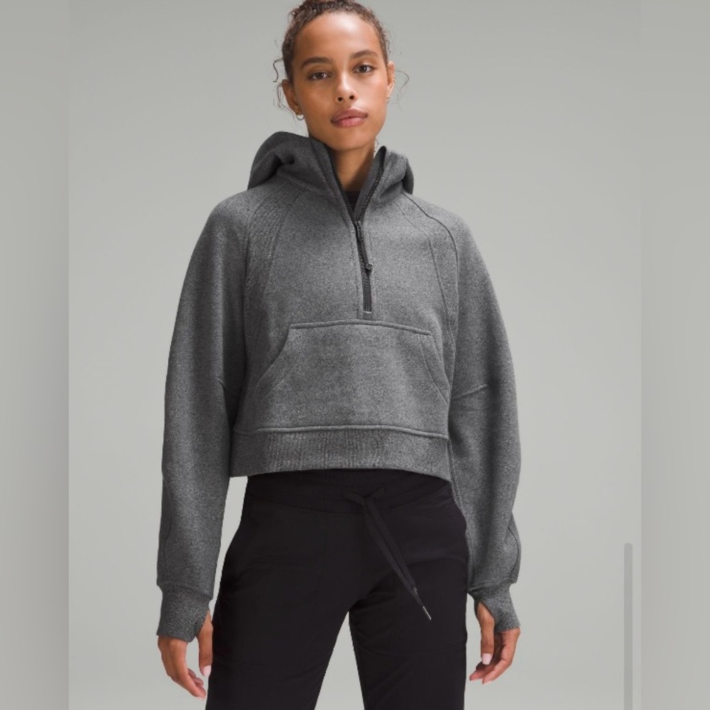 Lululemon M/L Charcoal Gray Scuba Oversized Half Zip Hoodie